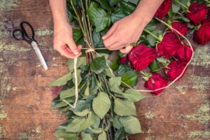 Blumen Rosenrot Rote Rosen Gebunden