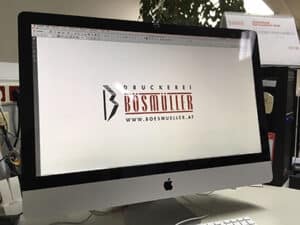 Druckerei Boesmueller Apple Bildschirm Firmenlogo