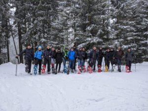 Lehrlinge Gruppenfoto bei Skiausflug