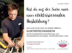 Agrana Lehrling Elektrotechnik bei der Arbeit