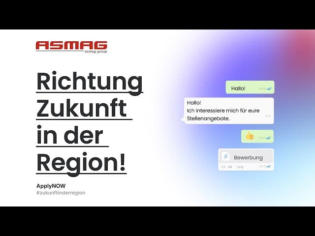 Asmag – Zukunft In Der Region // Karriere Videovorschau