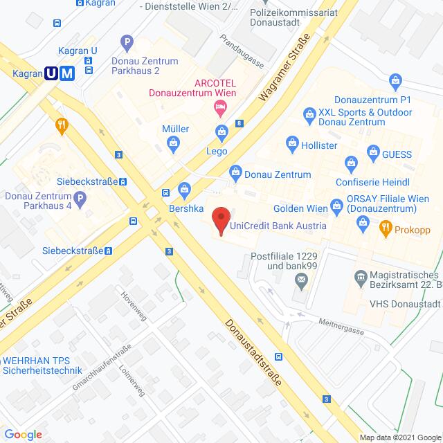 Anfahrtsmappe von Lehrbetrieb Intercoiffeur Strassl nach INTERCOIFFEUR STRASSL SCHAIDER – Donaustadtstraße 1, 1220 Wien – Anfahrtsmappe