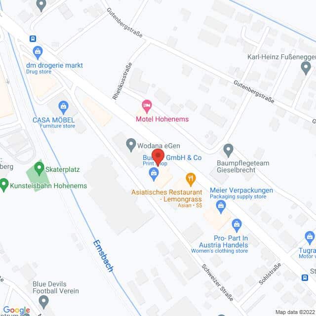 Sutterlüty – Diepoldsauerstrasse 55, 6845 Hohenems Anfahrtsmappe