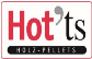 Lehrlingsportal.at Logo für „Hot’s“ mit dem Untertitel „Holz-Pellets“ in schwarzer Schrift auf weißem Hintergrund.