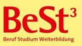 Lehrlingsportal.at Logo mit gelbem Hintergrund und „BeSt³“ in großer roter Schrift. Unten lautet der kleinere Text „Beruf Studium Weiterbildung“.