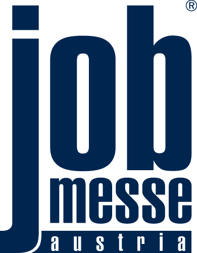 Lehrlingsportal.at Logo mit großem blauen Text „job messe austria“.